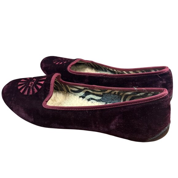 UGG Australia ALLOWAY Chocolate Brown Suede Shearling Fur Slippers Woman's 9 - Picture 9 of 15